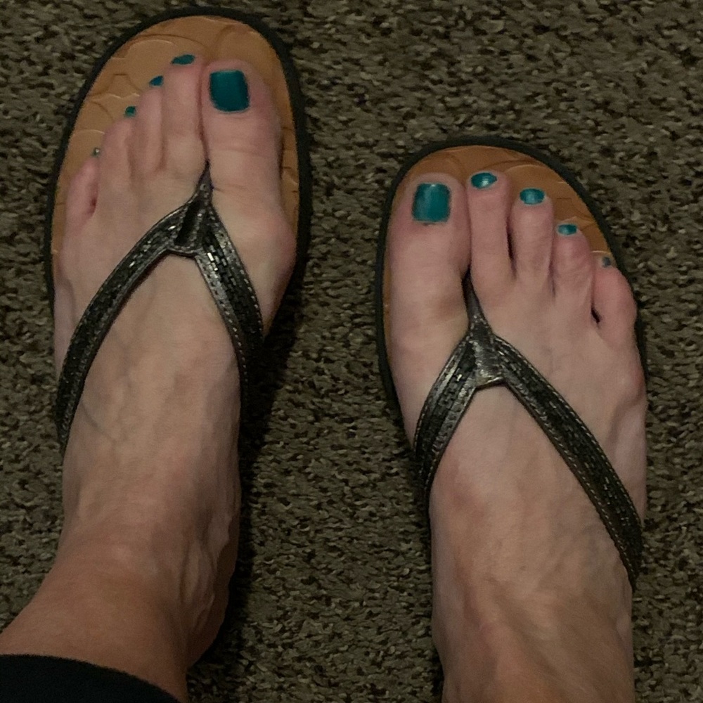 Authentic Coach Pewter sandals 8.5